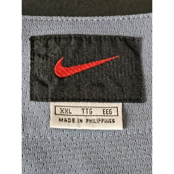 Nike Vintage Baseball Jersey Button‎ Up Spellout Embroidered Gray 2XL Swoosh 90s - Picture 8 of 12